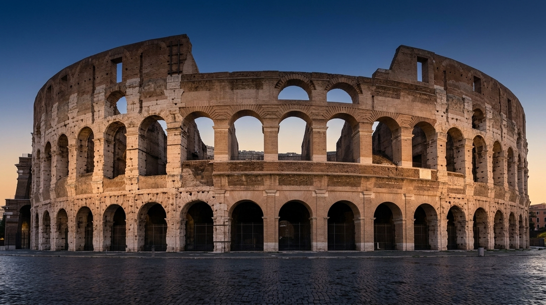 The Colosseum at dawn — Roman travertine stone architecture, 2,000 years of history | Tobia Stones