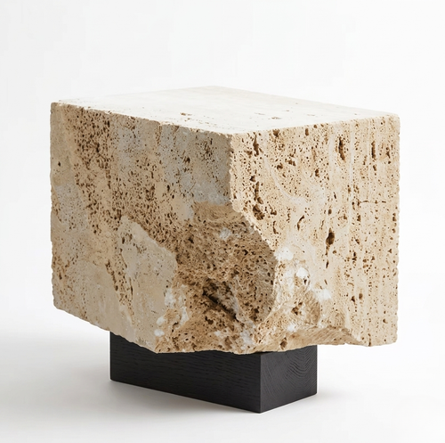 The Roman Plinth — Beige Travertine, quarried in Tivoli, Italy