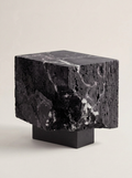 The Roman Plinth — Calacatta Noir marble side table, Tobia Stones