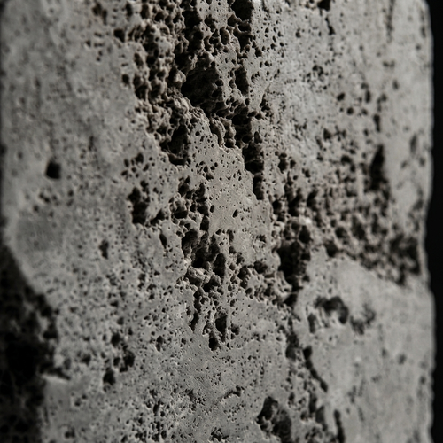Grey Travertine stone sample, 10 × 10 cm, honed face and raw reverse — Tobia Stones