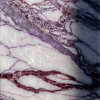 Italian Calacatta Viola marble surface detail — dramatic purple and burgundy river veins, geological close-up