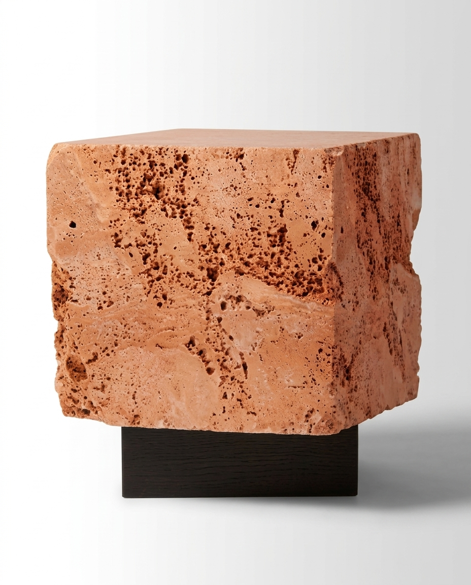 The Roman Plinth Calacatta Black – dark stone lifestyle render, dramatic contemporary interior