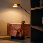 The Roman Plinth — Red Travertine, solid stone block